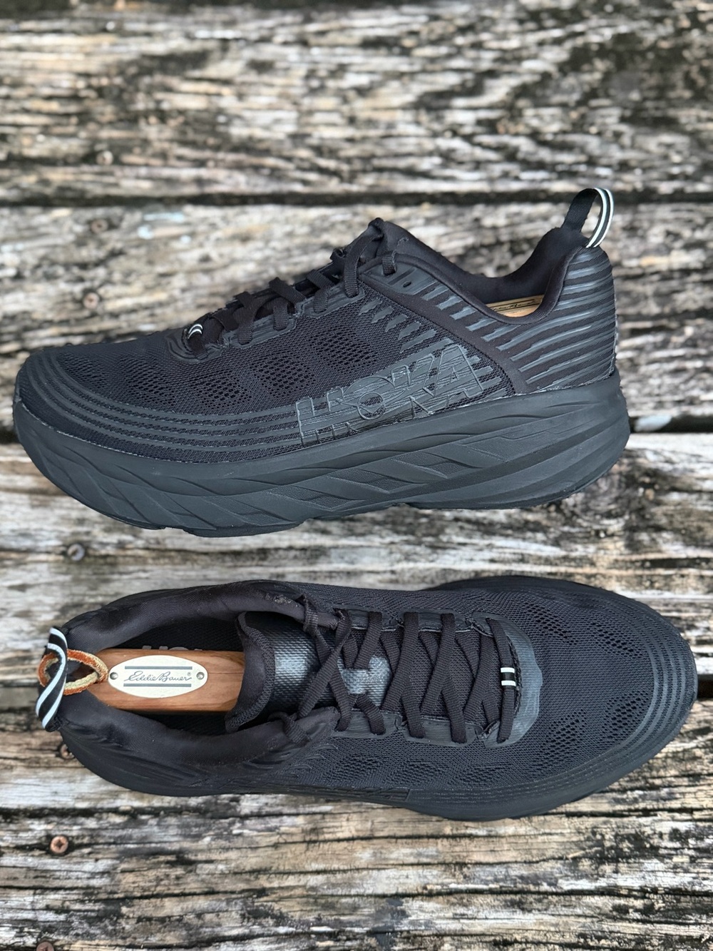 Hoka One One Bondi 6 Triple Black Men's Sz 11.5 Max Cushion Running Shoes X2 - Picture 3 of 16